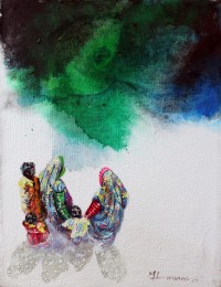 Hussain Chandio, 12 x 14 Inch, Acrylic on Canvas, Figurative Painting-AC-HC-077